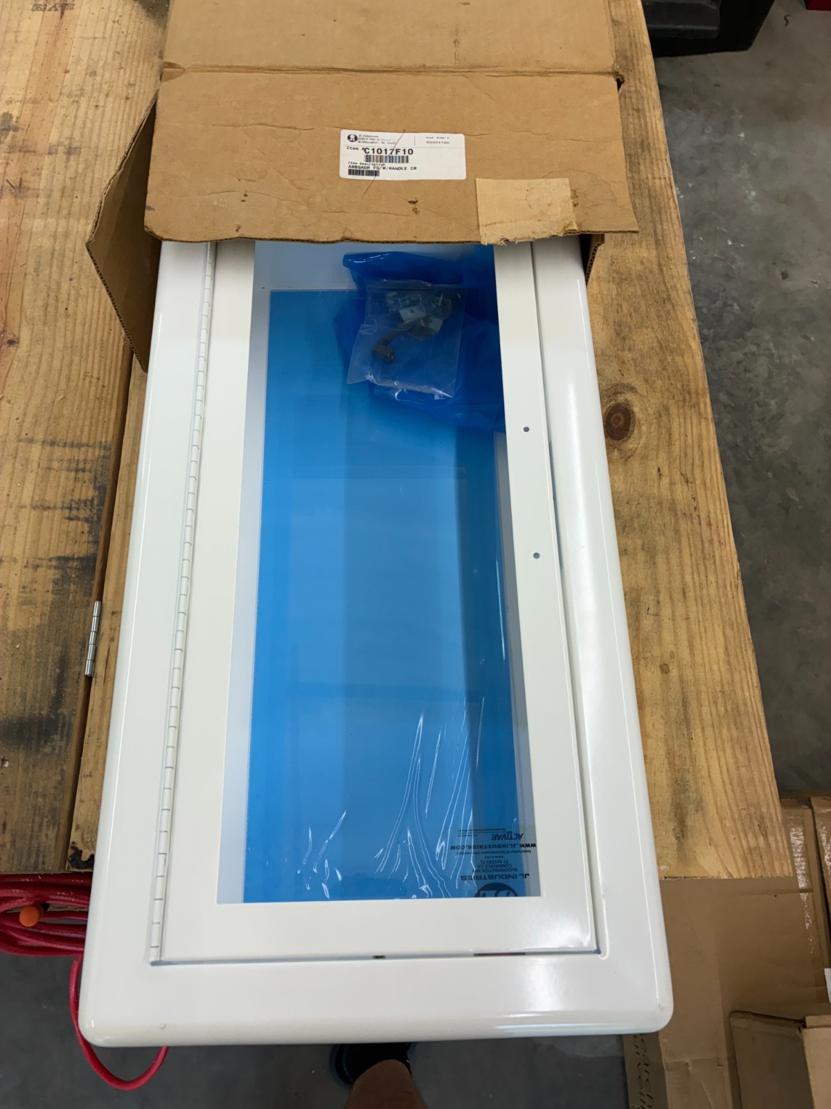 JL Industries 1017F10 Ambassador Series White Steel Cabinet for 10 lb. Fire Ext.