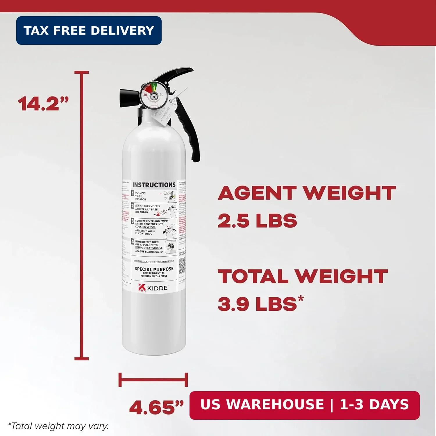 Kidde Fire Extinguisher for Kitchen, Residential, Single-Use, 711A