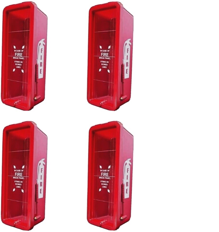 🔥🧯4-pcs NEW 5lb. FIRE EXTINGUISHER CABINET WITH PLEXI GLASS, LOCK & HAMMER🔥🧯