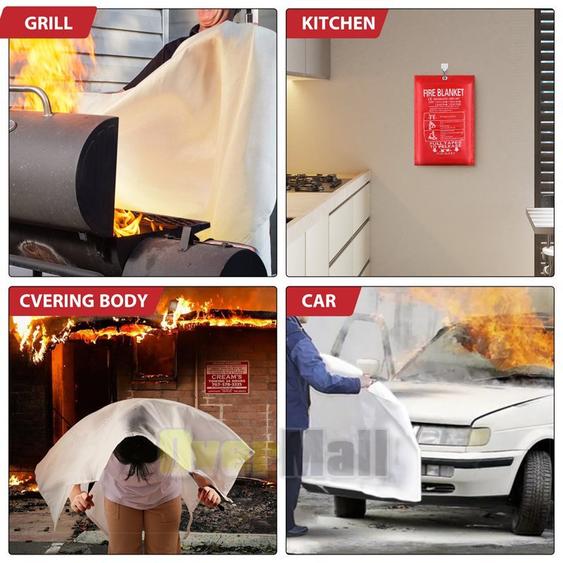 Fire Blanket – XX-Large Fiberglass Fire Blanket Fire Kitchen Prepared 59”x59”