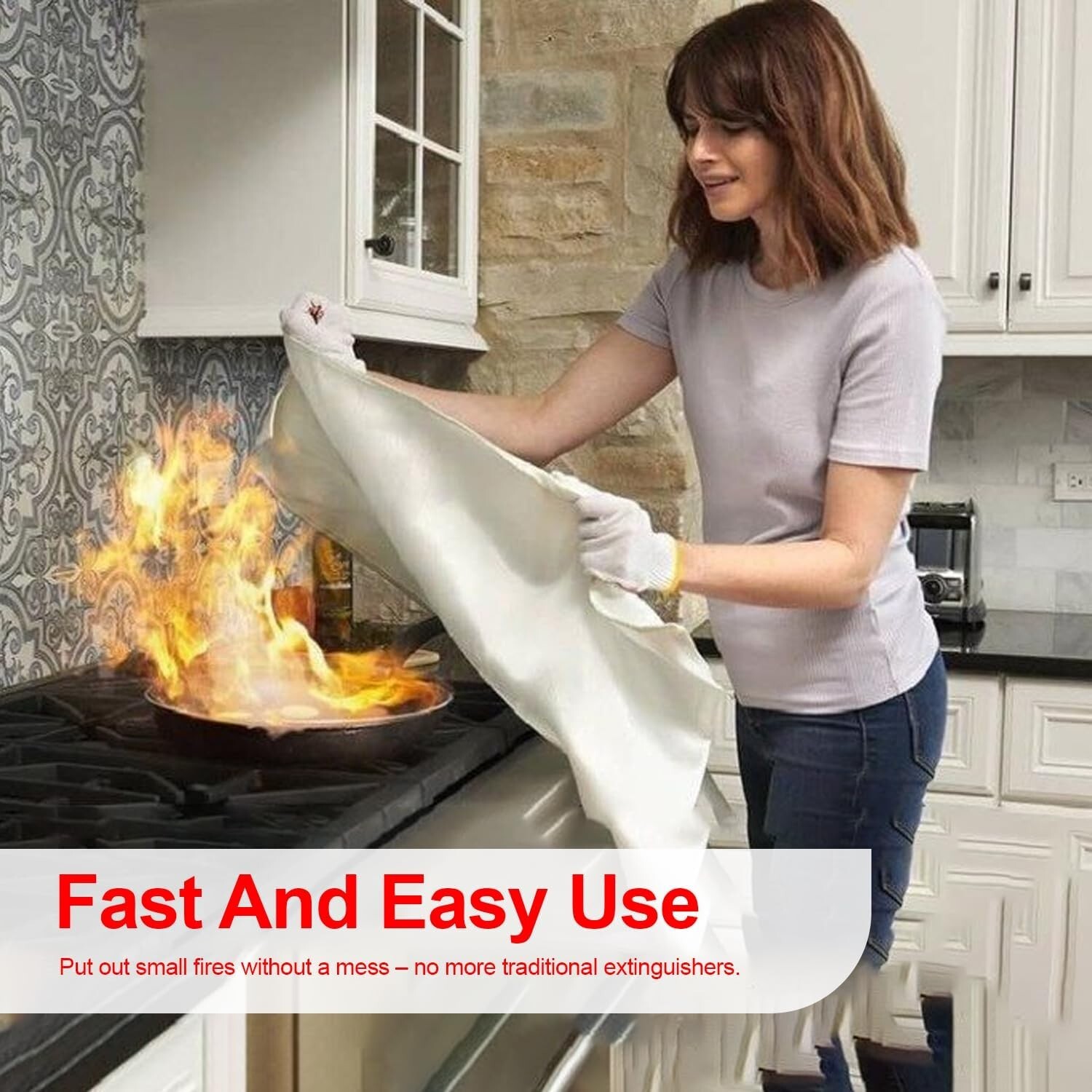 Blaze Armor Fire Blanket, Fire Suppression Blanket for Home, Fire Retardant