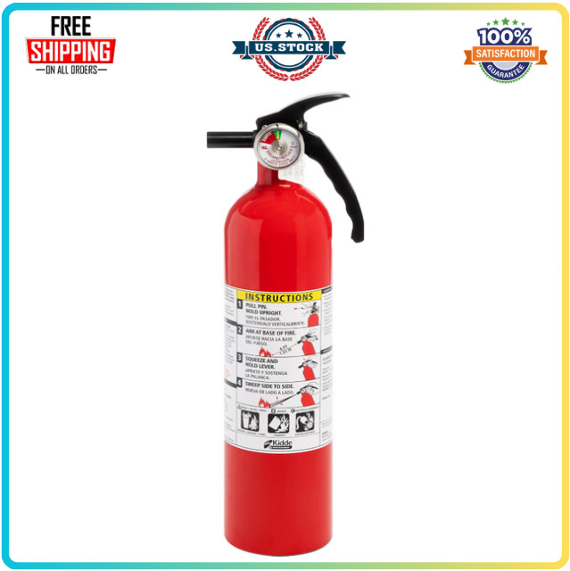 Kidde Basic Use Fire Extinguisher with Mount Bracket & Strap, 1-A:10-B , Dry