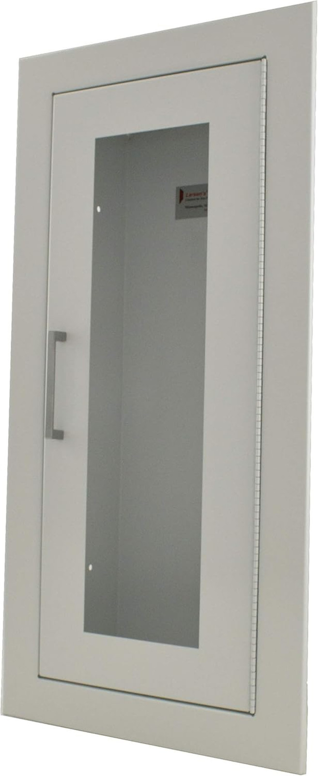 Larsens 2409-R2 Recessed Fire Extinguisher Cabinet-White Baked Enamel-Full Clear
