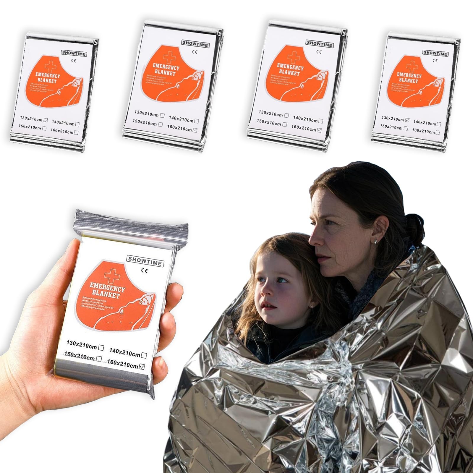 4-Pack Mylar Emergency Thermal Blankets – Waterproof Windproof Survival Gear …