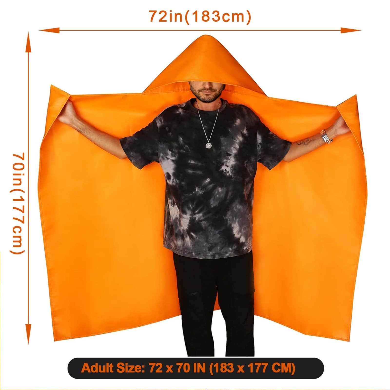 Emergency Fire Escape Cloak – Extra Large Fireproof Blanket, 72x70in, Reusable,