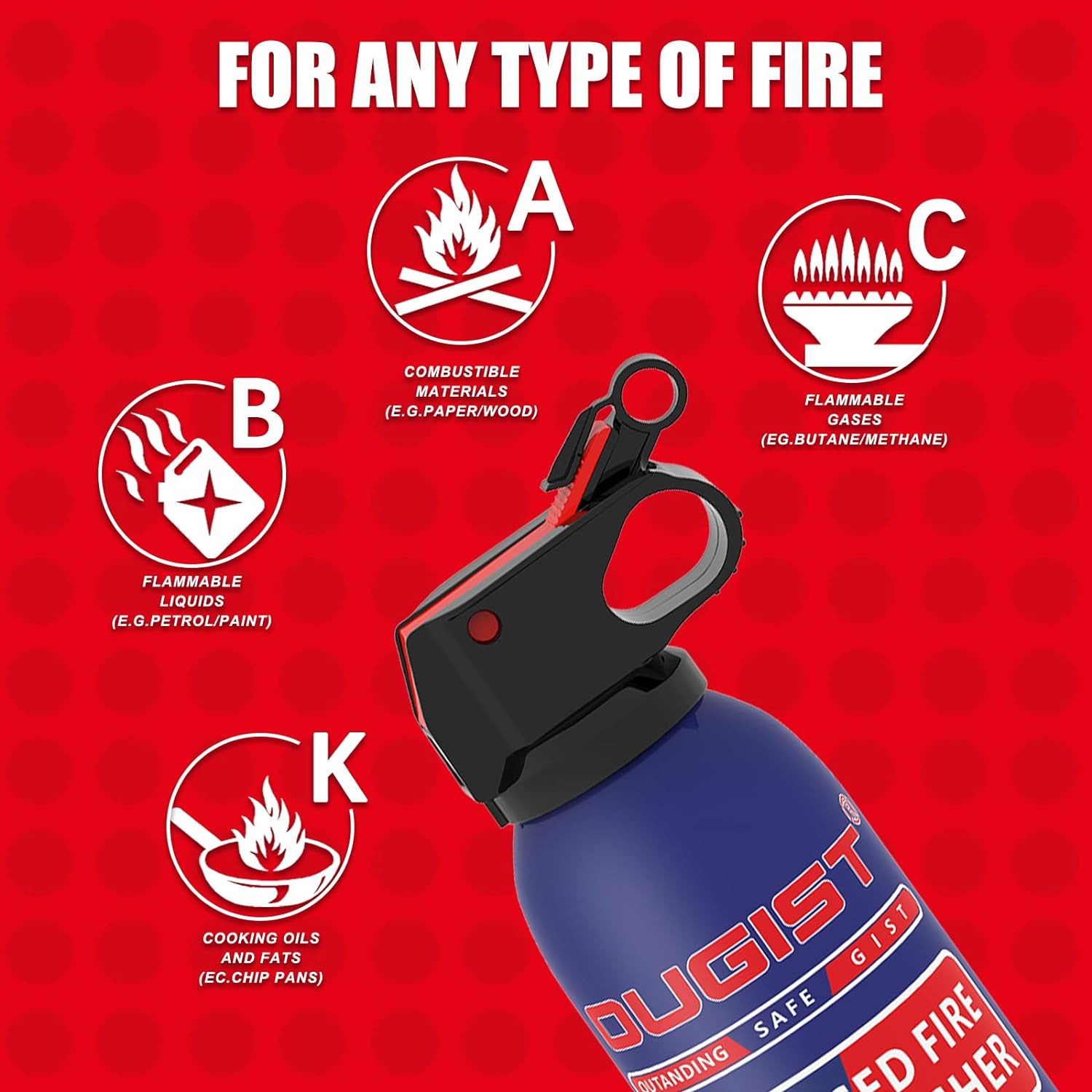 Dry Stop Fire Extinguisher Spray – 600G Quick-Acting Powder for Home, Vehicle…