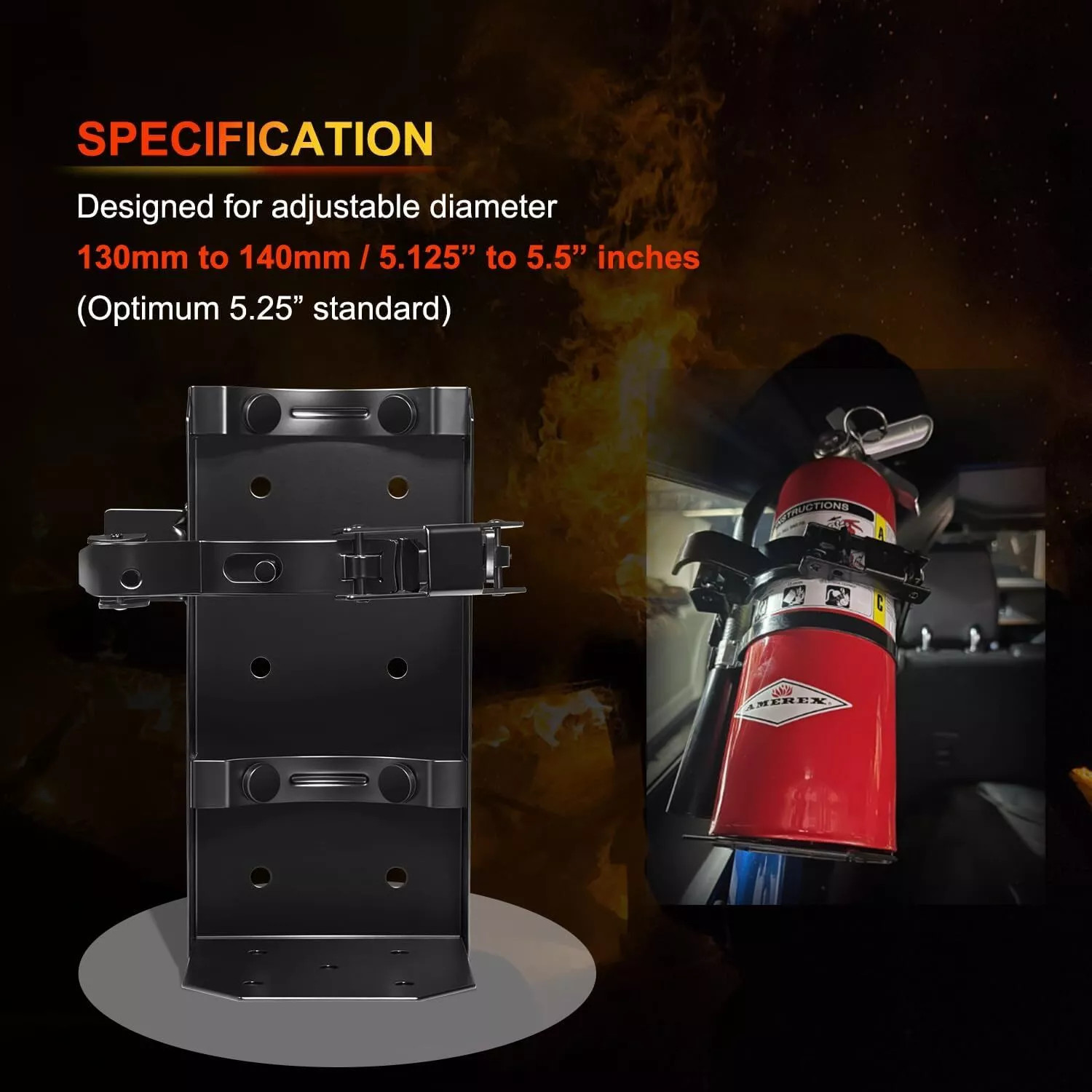 Fire Extinguisher Vehicle Bracket Mount for 10lb Dry and/or 5lb Co2 for 809