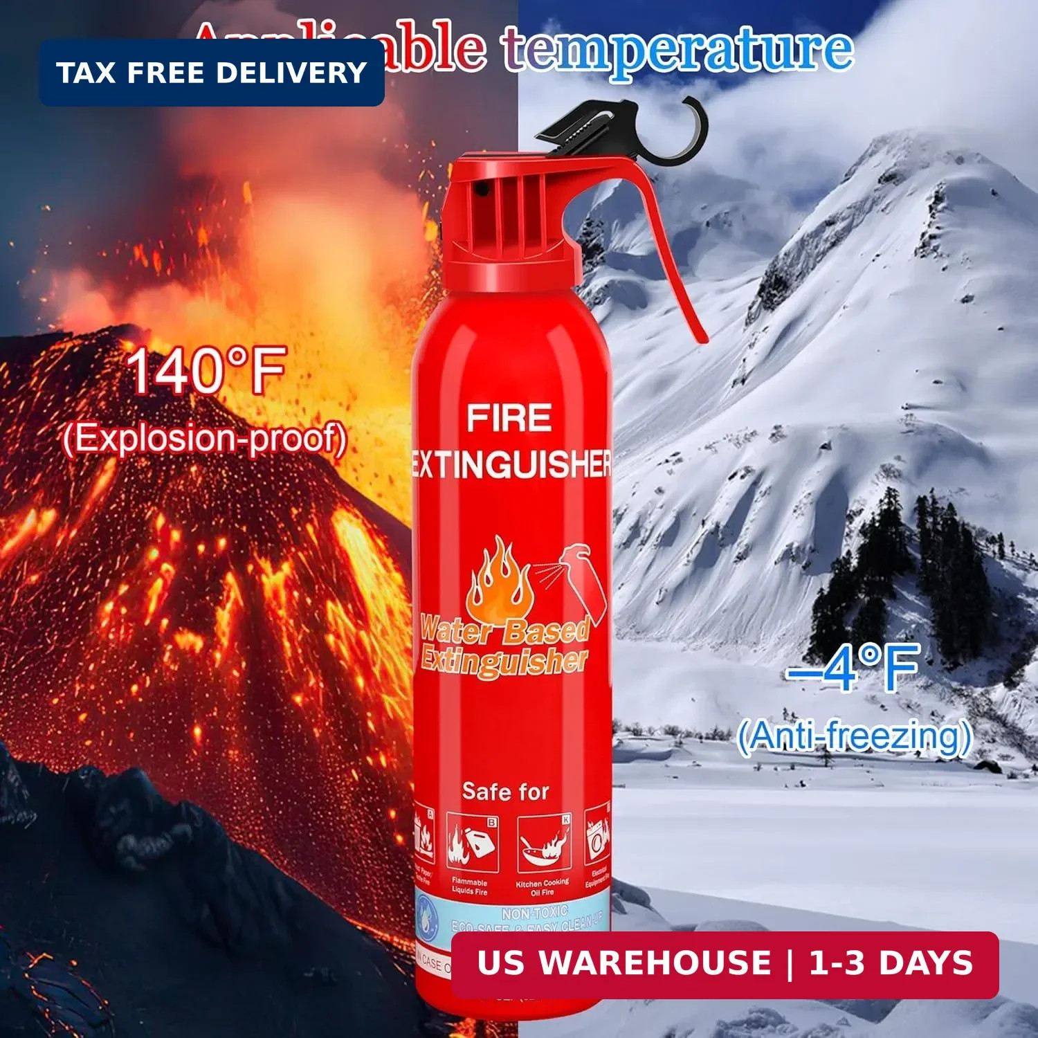Fire Extinguisher for Home with Mount, 6 Pack Upgraded 8-in-1 Portable Fire Exti