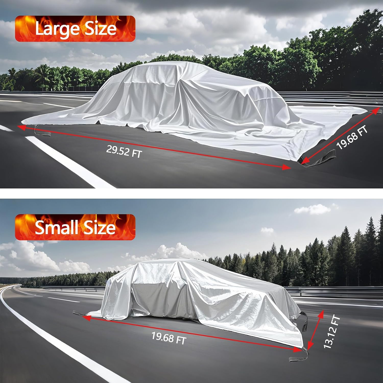 Vehicle Fire Blanket, Emergency Fire Extinguisher Blanket for Car,Survival Safet