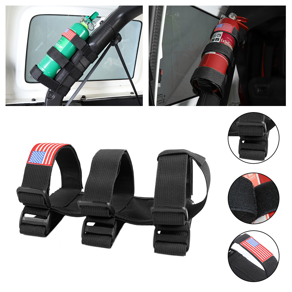 Car Roll Bar Fire Extinguisher Holder Mount Bracket for Jeep Wrangler TJ JKU JL