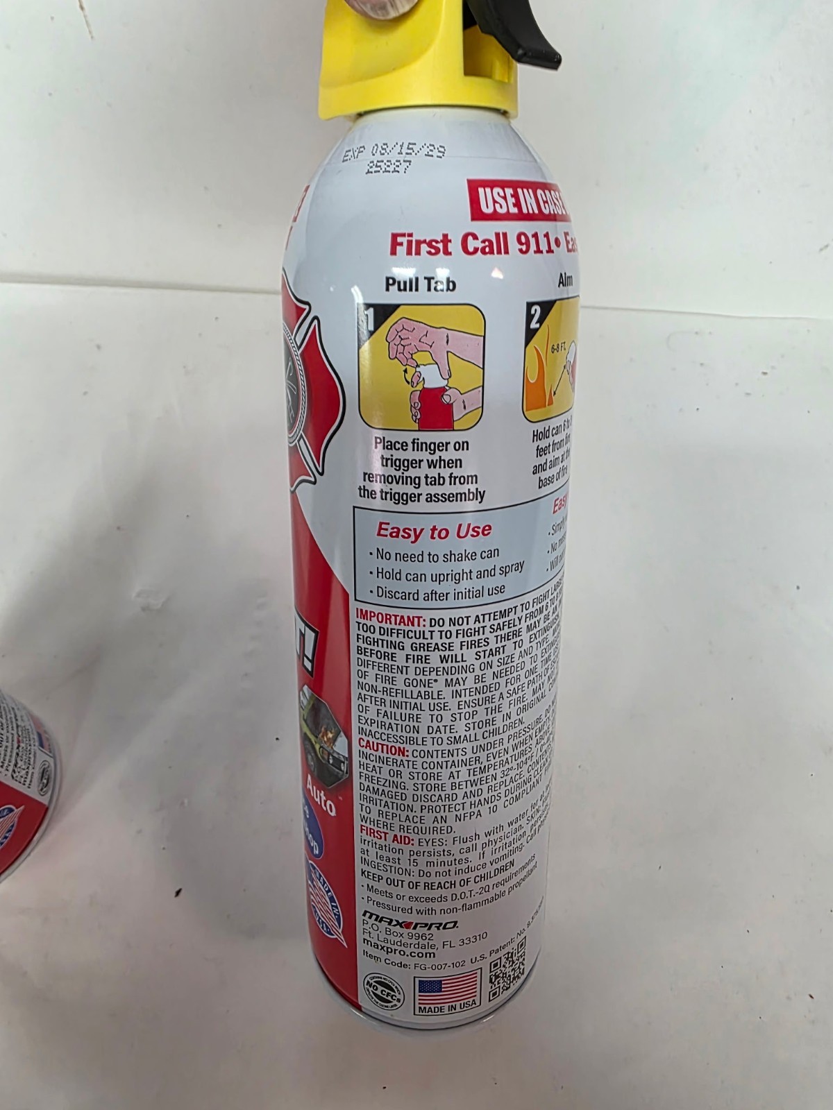 2 Pack Max Pro Fire Gone Suppressant/Extinguisher 16 oz. ea EX 8/15/2029