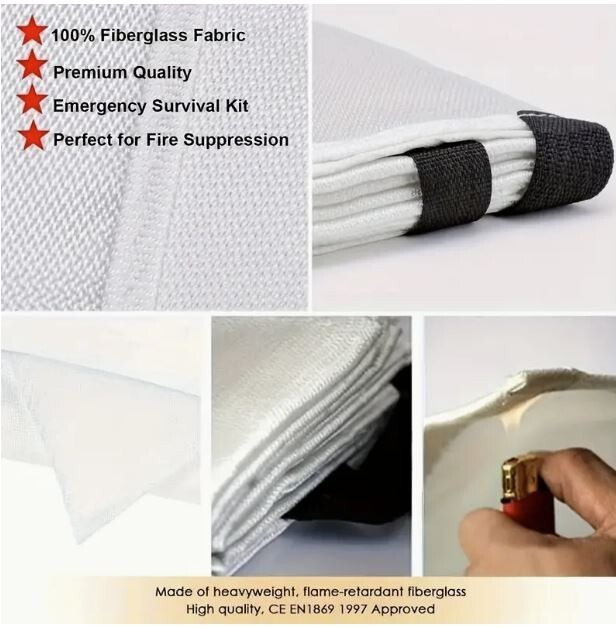 Fire Suppressor 2 Pack Blankets 39”x39” Large Fiberglass BBQ Kitchen Garage RV