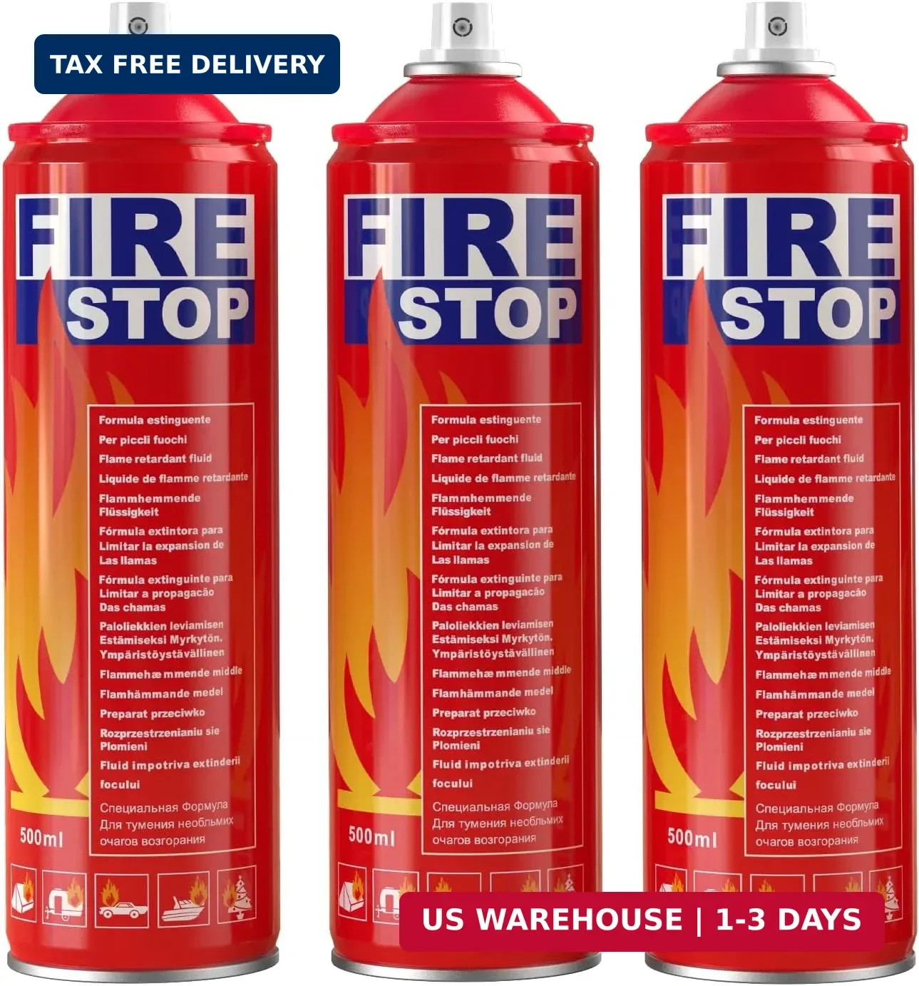 AmzBoom 3-Pack Fire Extinguisher for Home, Kitchen, Car, Boat – ABCK Class Extin