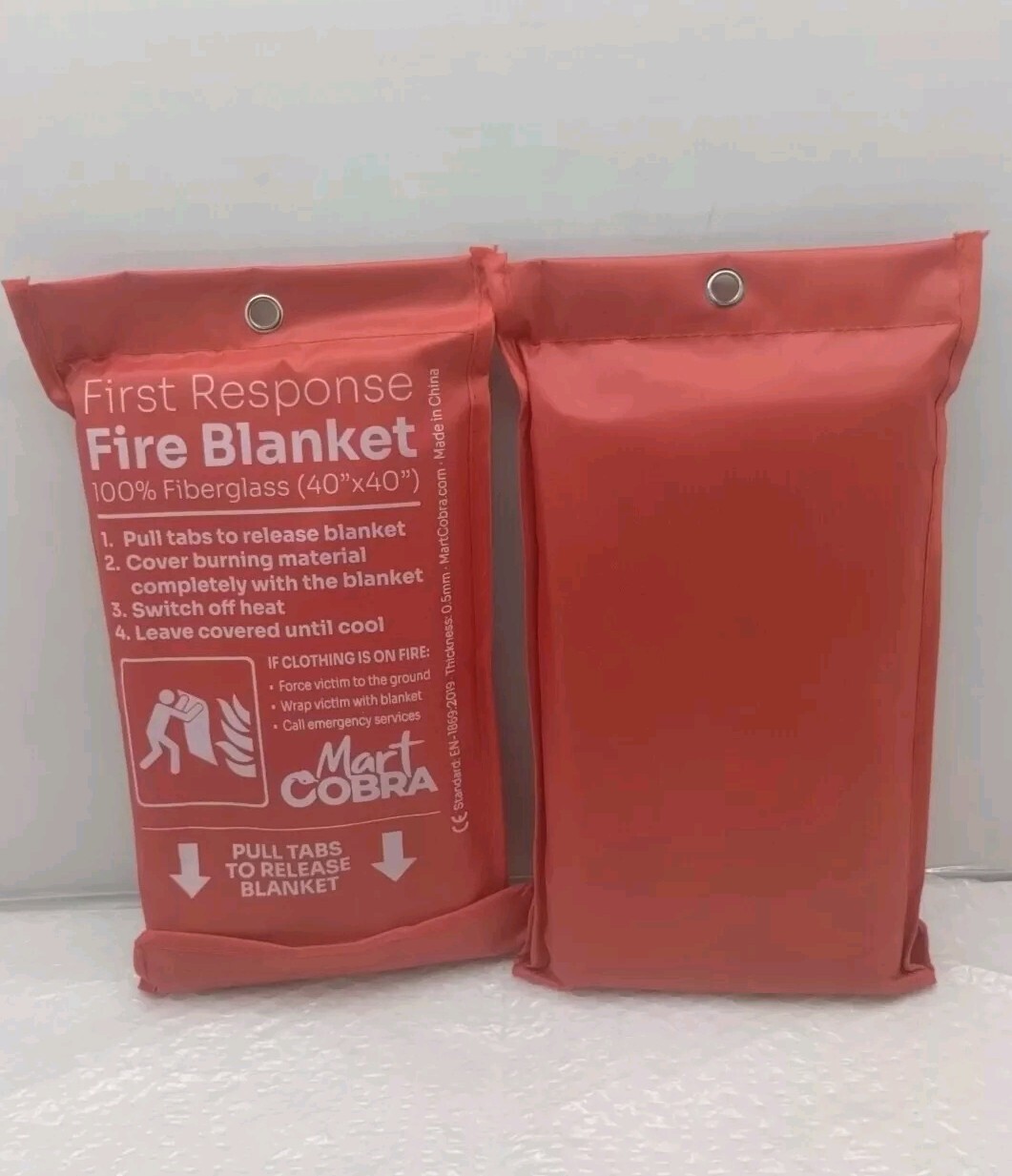 2 First Response Fire Blanket. 100% Fiberglass 40″x40″