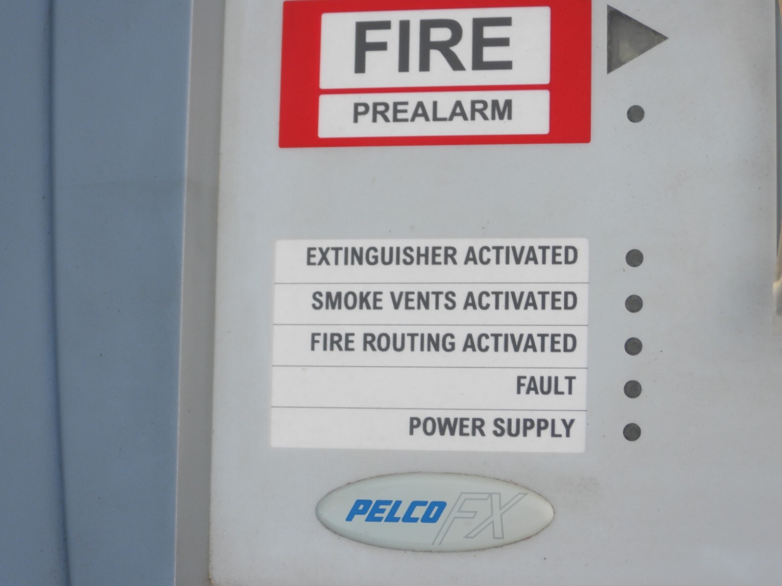 NOS NEW PELCO FX FIRE PREALARM DETECTION EXTINGUISHER SS3654 SYSTEM PANEL