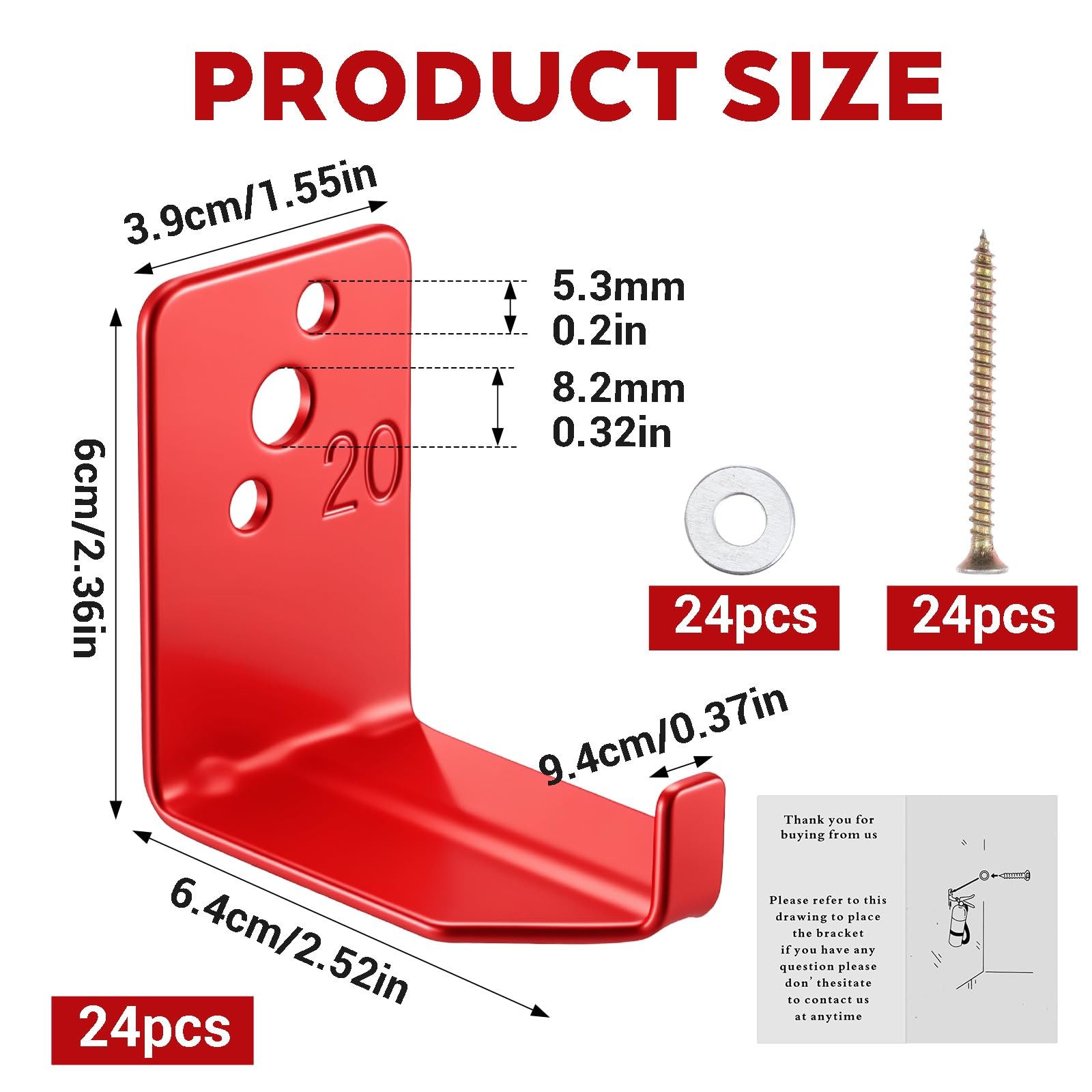 24 Pack Universal Fire Extinguisher Brackets, Fire Extinguisher Mounts, Heavy…