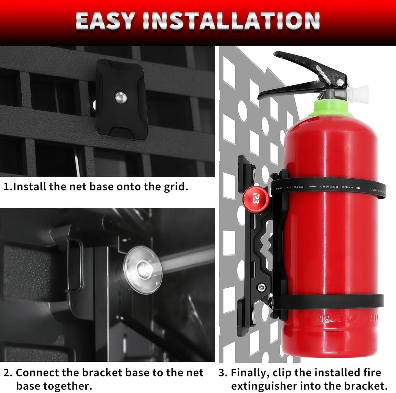 CNC Aluminum Quick Release Fire Extinguisher Mount Molle Panel, Fire Extinguishe