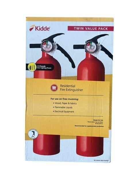 Kidde Fire Extinguisher Twin pack dry chemical powder Multipurpose Extinguisher