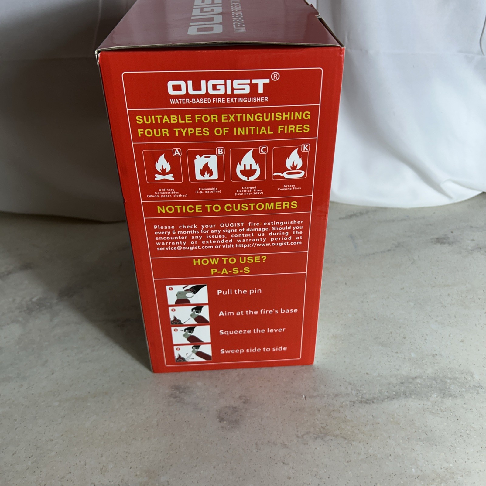 Ougist Small Portable Fire Extinguisher for Home and Kitchen, 21oz Each, 6-Pack