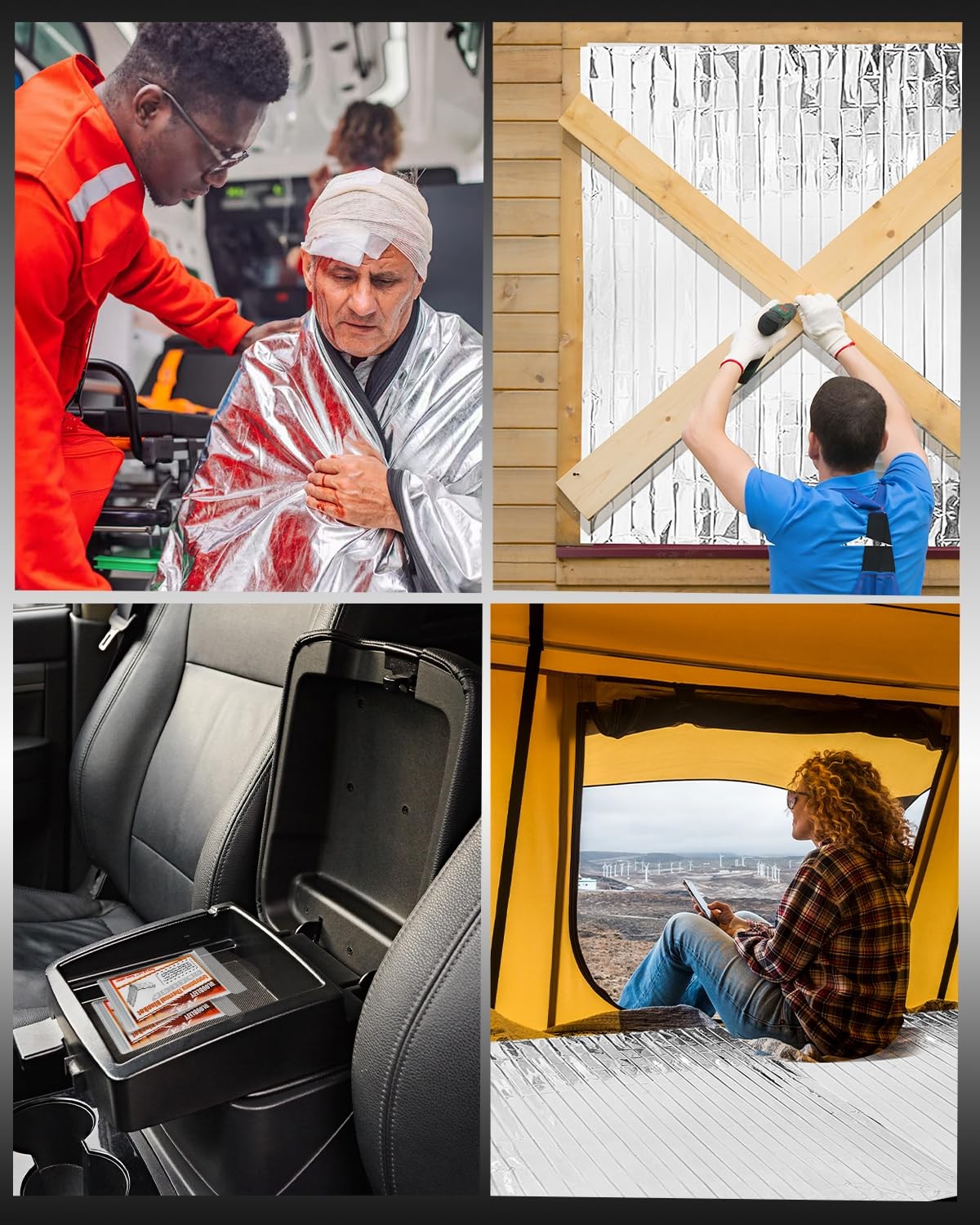 5-Pack Emergency Mylar Blankets, Thermal Space Blankets for Survival