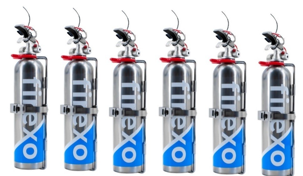 FIREXO Small Stainless Steel All Fires Fire Extinguisher Dry Powder Race Car Lot