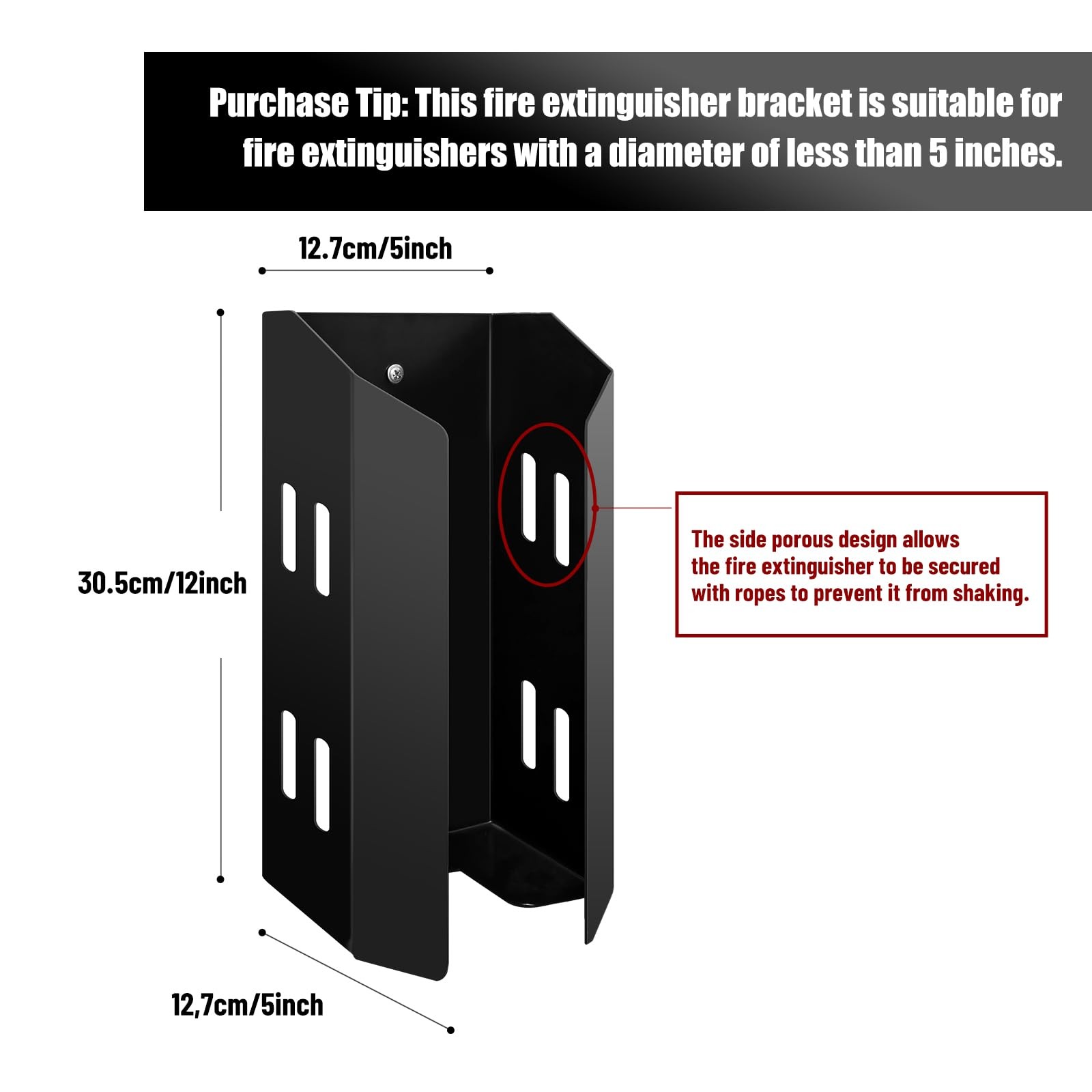 Heavy Duty 5 LB Fire Extinguisher Metal Bracket Vehicle Wall Hanging Holder