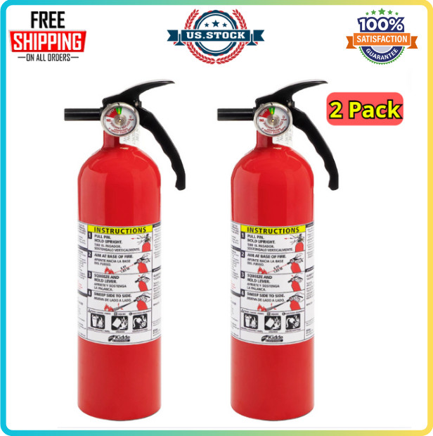 Set of 2 FIRE EXTINGUISHER For Car Truck Auto Marine Boat Kidde 3-Lb Dry