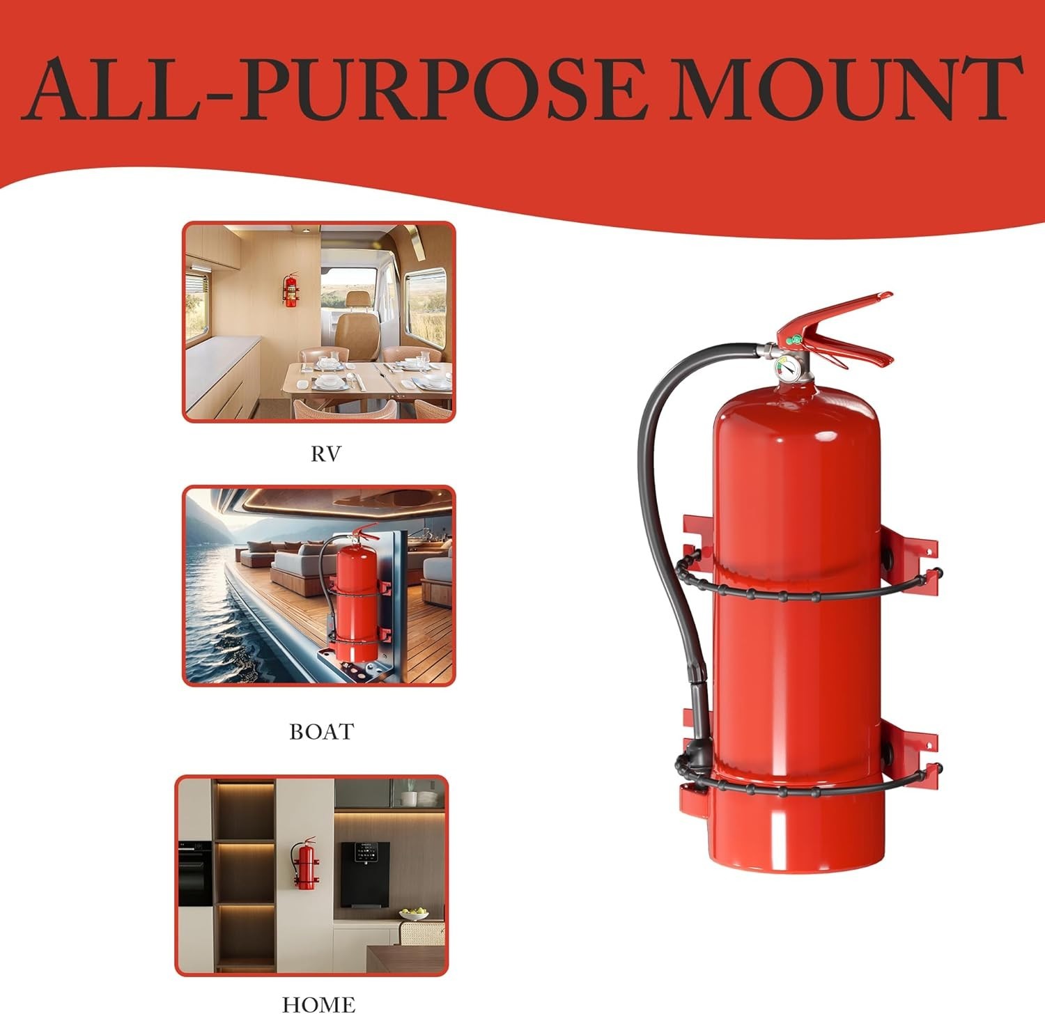 Universal Fire Extinguisher Mount Bracket, 2.5&5lb Extinguishers, 1 Pack | He…