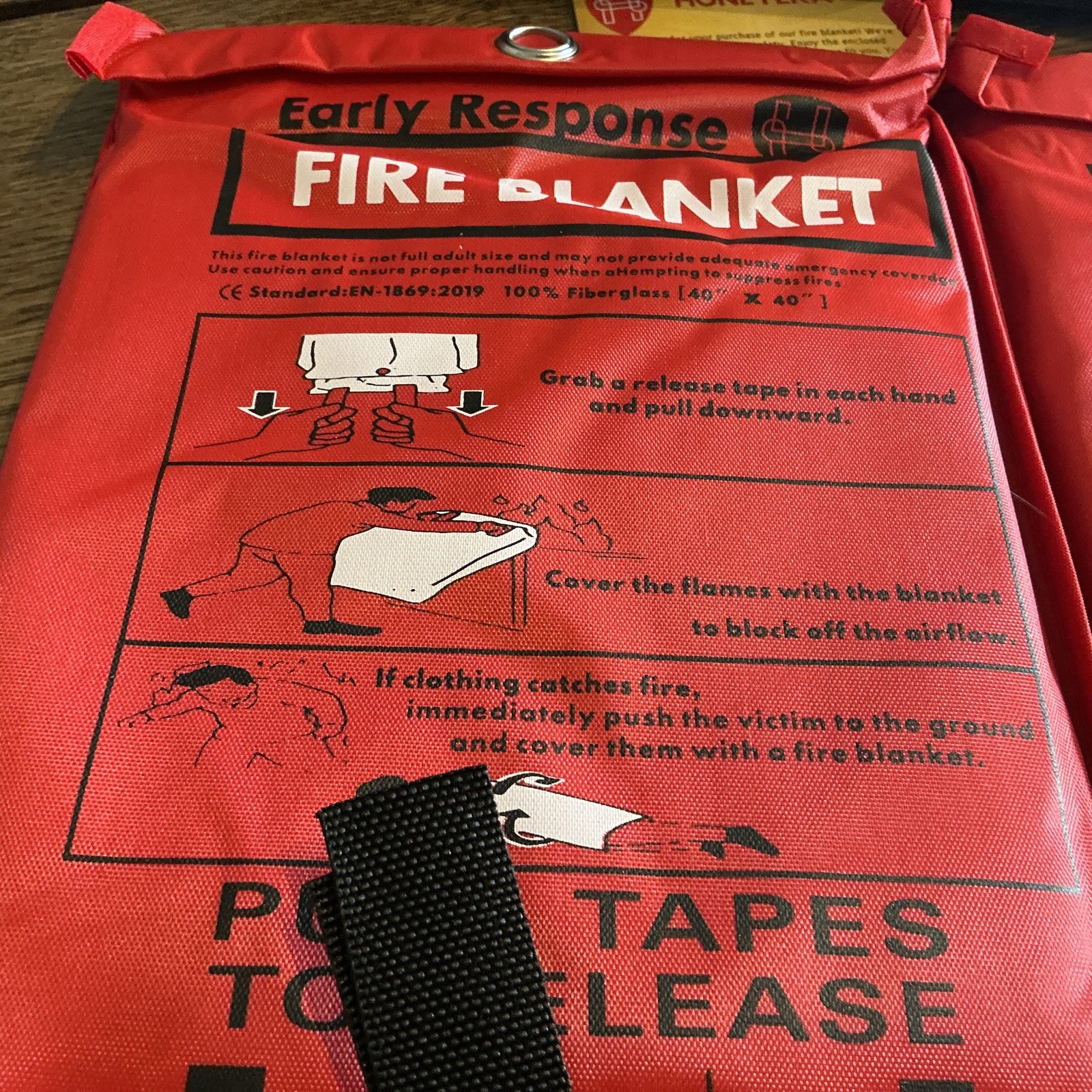 2 PACK FIRE BLANKET Honeyera Early Response Fiberglass 40″ x 40″ – NEW