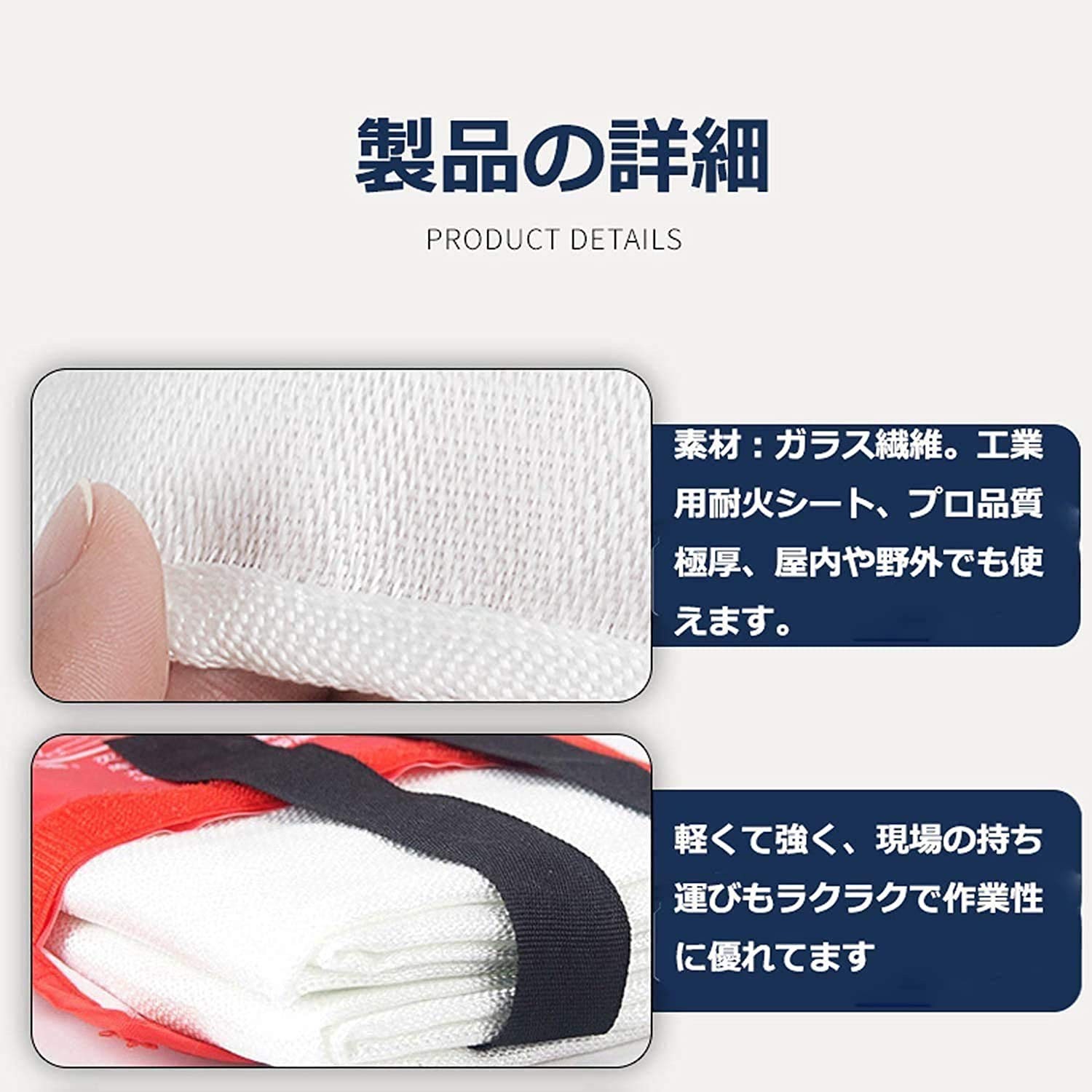 3.9 x 3.9ft Fiberglass Fire Blanket for Surival, Flame Retardant Protection a…