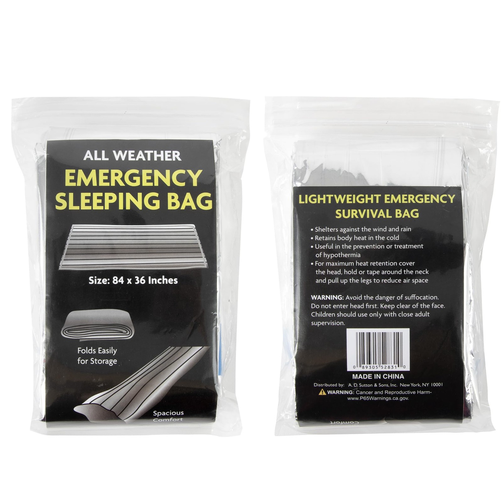 Mylar Emergency Thermal Blanket Sleeping Bag for Survival (2 Pack), Thick Reu…