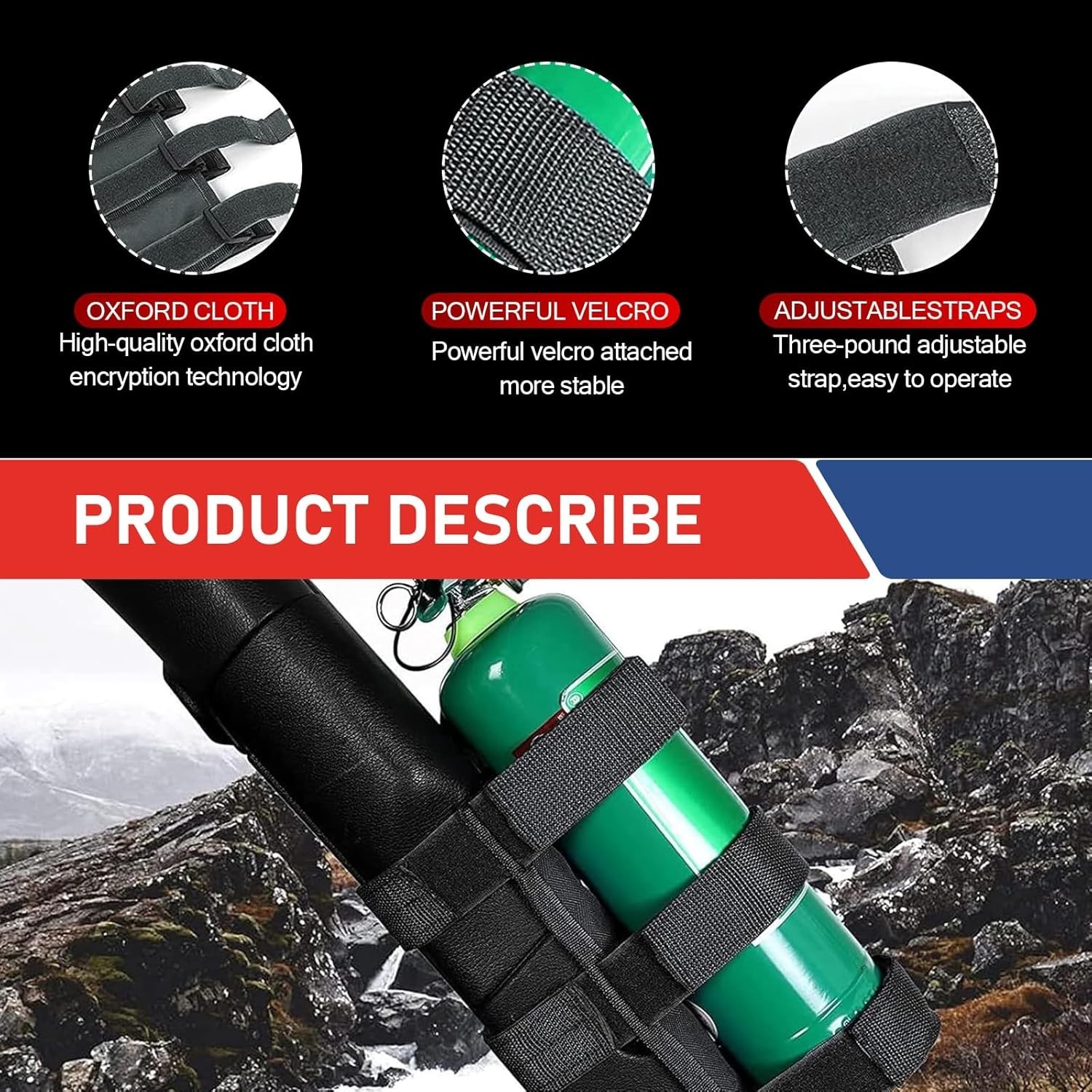 Adjustable Fire Extinguisher Holder for Jeep Wrangler with American Flag Design