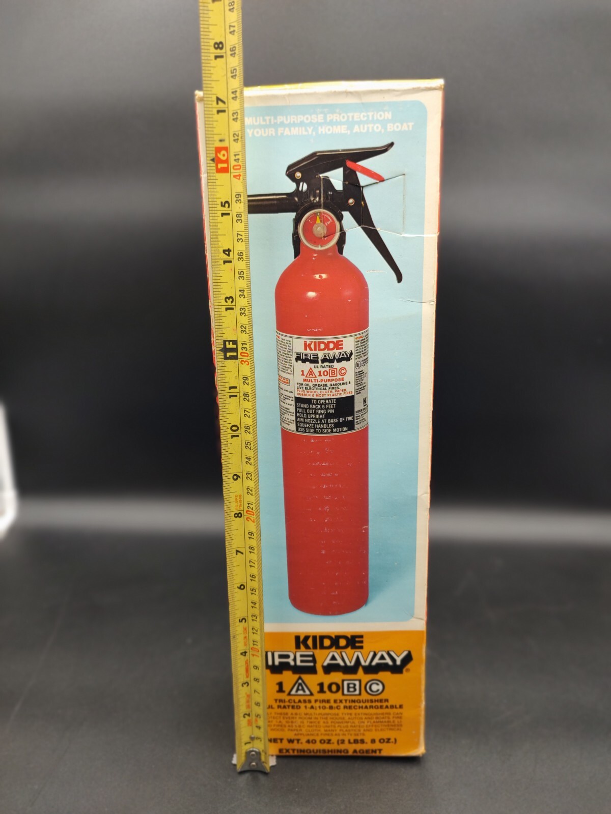 SEALED – VINTAGE KIDDE FIRE AWAY 897202 MULTI-PURPOSE FIRE EXTINGUISHER 1A10BC