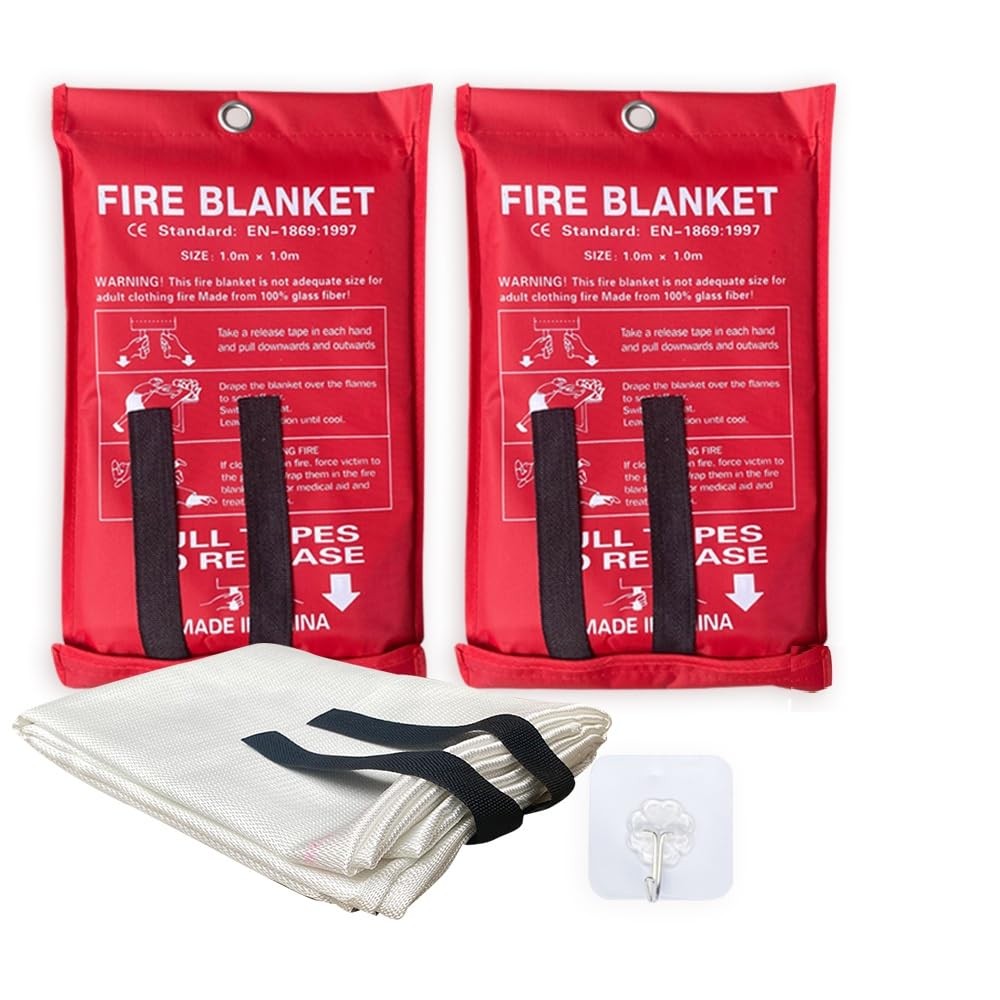 Fire Blanket for Home and Kitchen – 2 Pack – Fire Blankets for Home Safety 40…