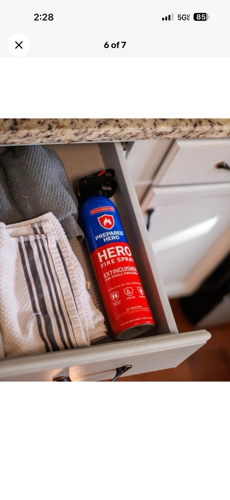 Prepared Hero Fire Spray – Mini Fire Extinguishers for House, Car Lot Of 2