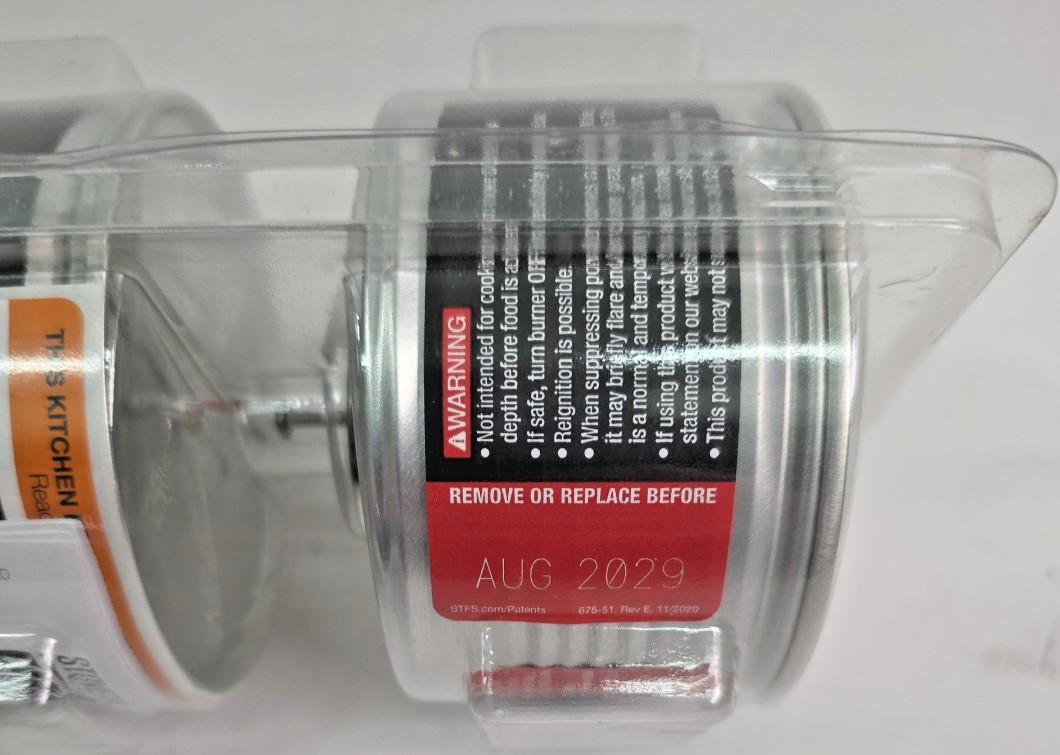 StoveTop FireStop RangeHood Fire Suppressor 675-3, 2 Pack, Exp 08/2029