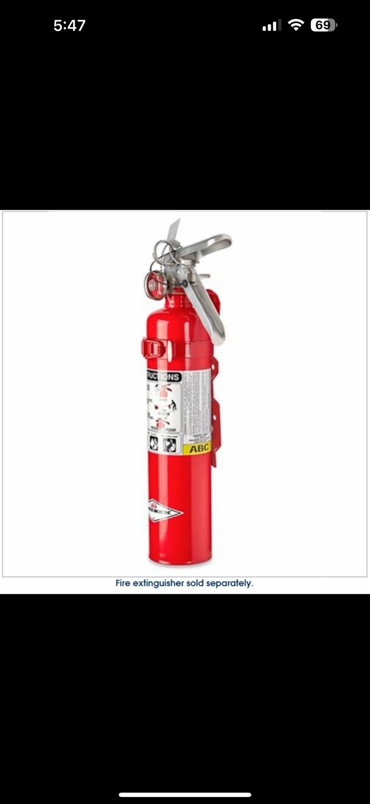 Fire Extinguisher Bracket 2 1⁄2 lb Car Vehicle Wall Mount Red 817 Lot Of 2