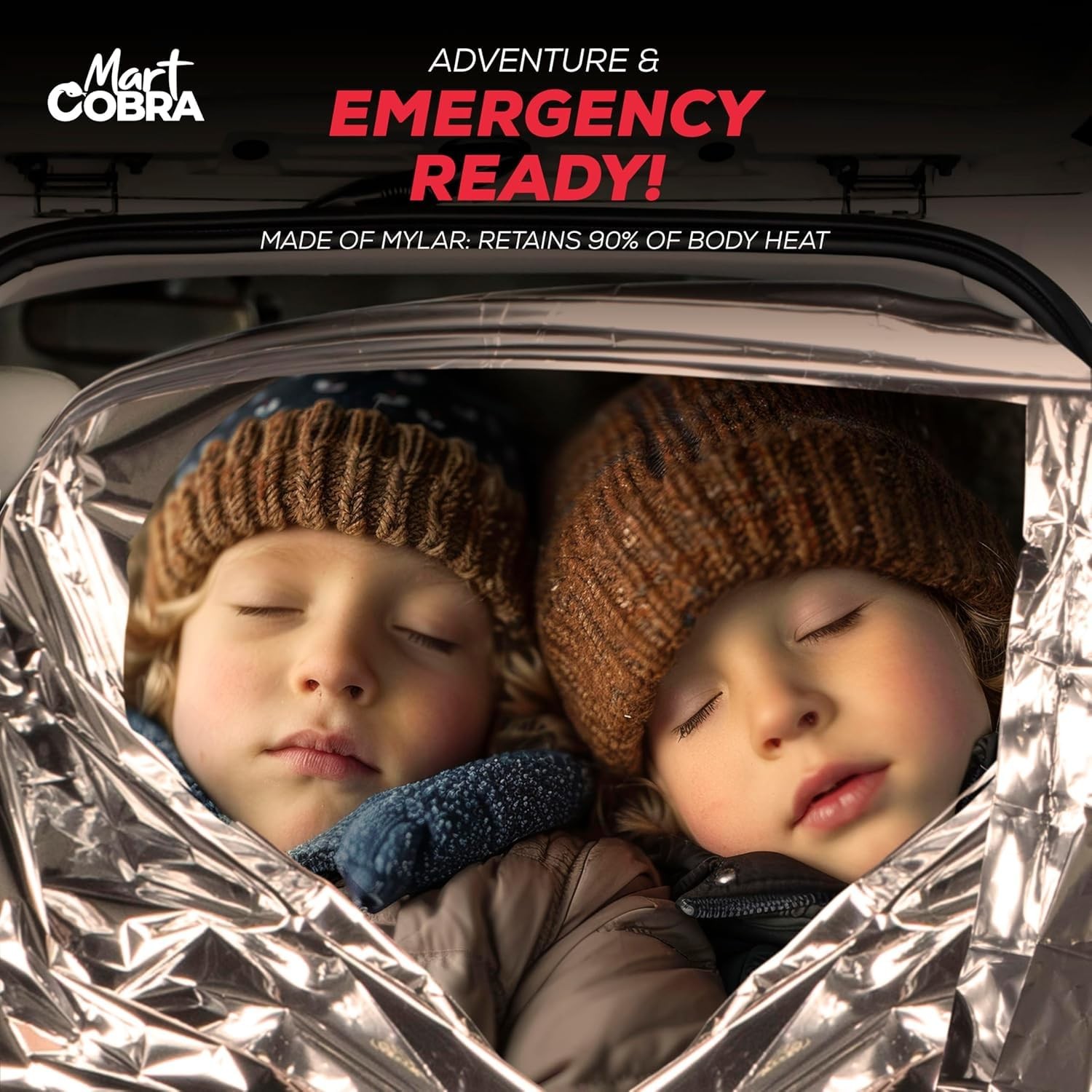 Emergency Blanket 4-Pack Space Mylar Blankets Survival Gear and Supplies Reus…