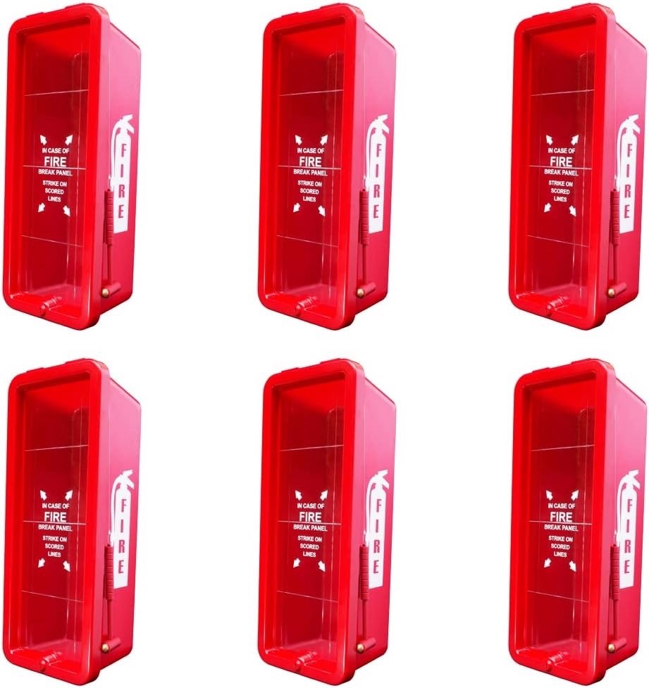 🔥🧯6-pcs NEW 5lb. FIRE EXTINGUISHER CABINET WITH PLEXI GLASS, LOCK & HAMMER🔥🧯