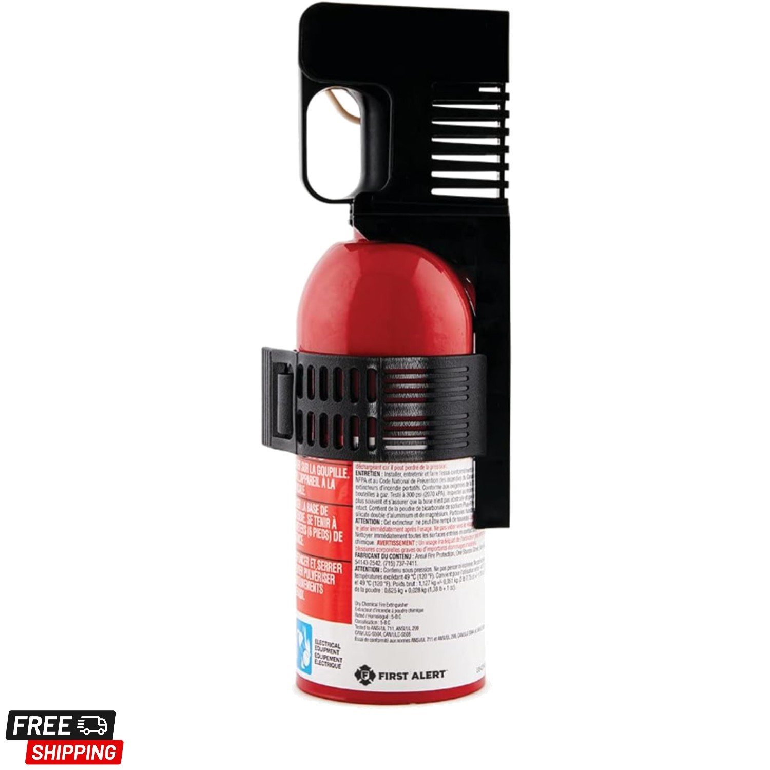 AUTO5 5-B:C Red Car Fire Extinguisher with Mounting Bracket – Compact Design