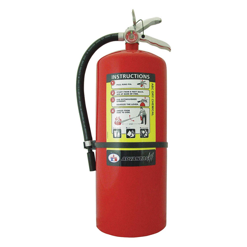 BADGER ADV-20 Fire Extinguisher,Steel,Red,ABC 36MA25