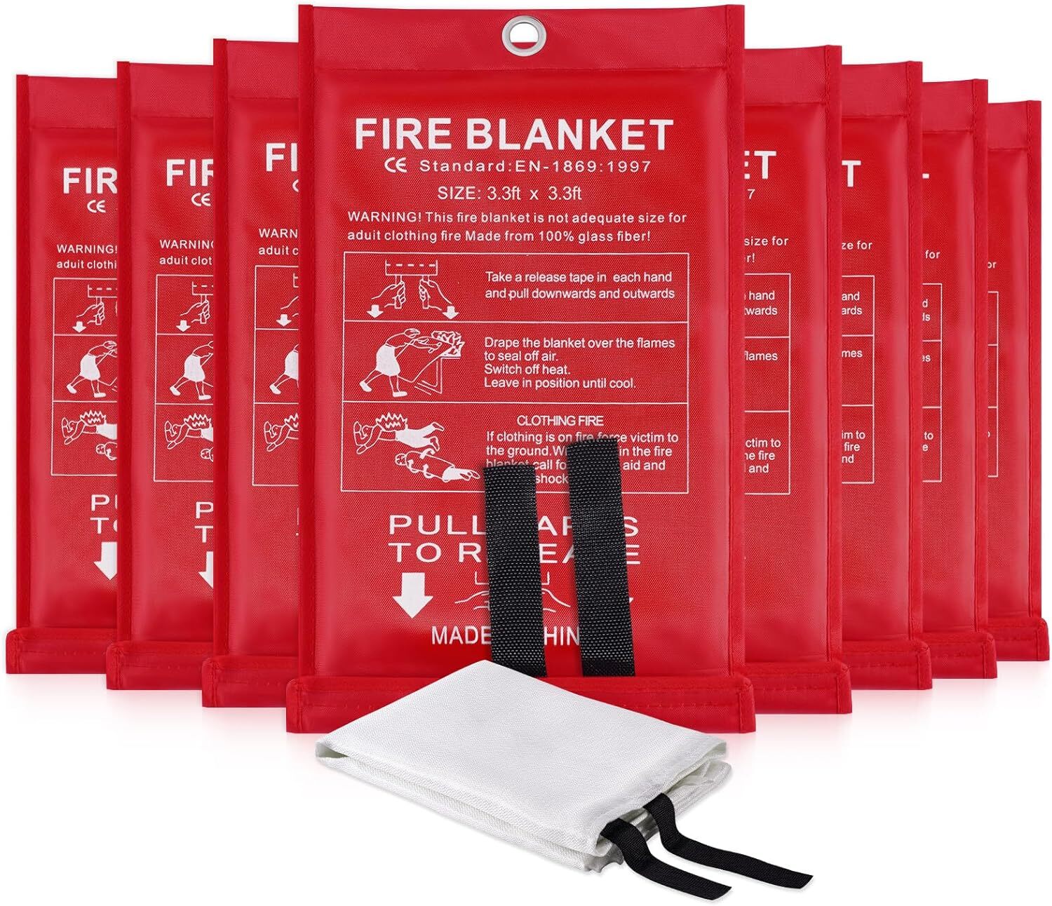 Emergency Fire Blanket Suppression Safe for Camping Kitchen Home Boat Car Office