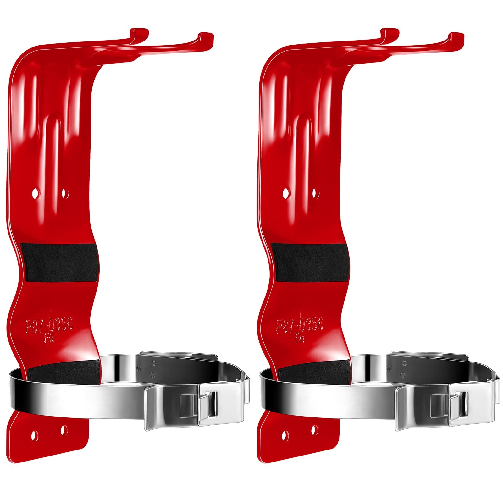 Red Stainless Steel 5 lb Fire Extinguisher Bracket Wall Mount Holder 2 PCS