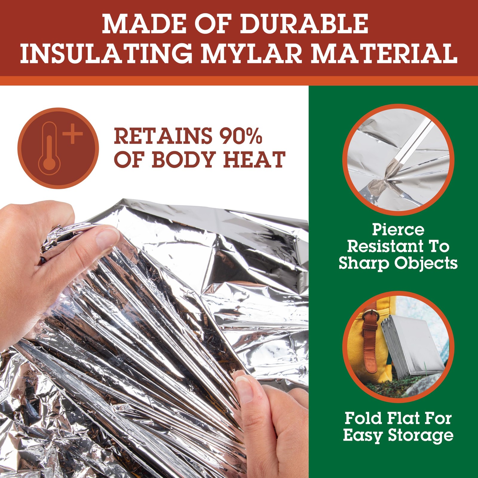 Emergency Mylar Thermal Blankets (10 Pack) Survival Kit Camping Space Blanket…
