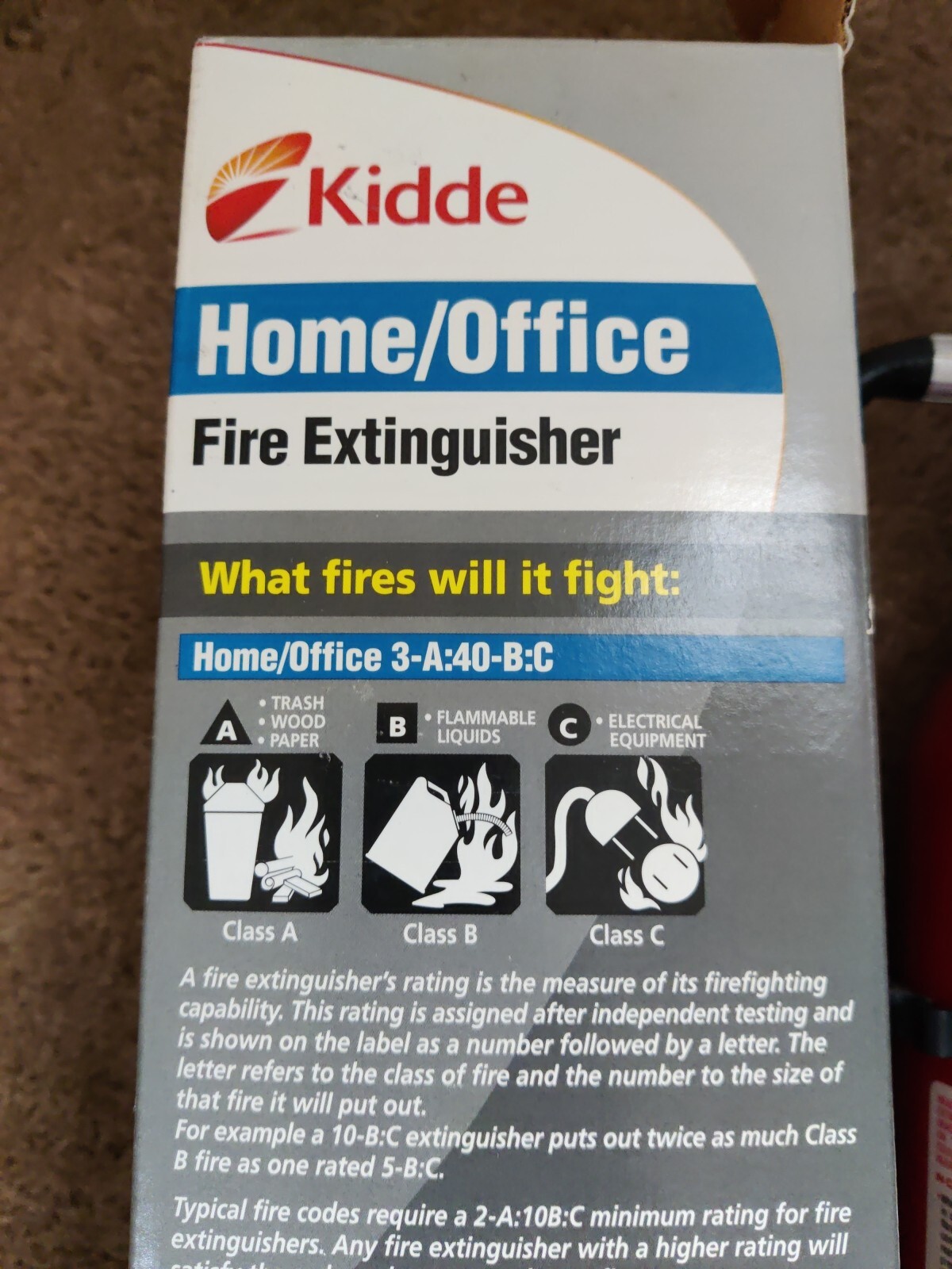 Kidde Fire Extinguisher UL Rated 1-A:10-B:C Model KD82-110ABC Need Recharge