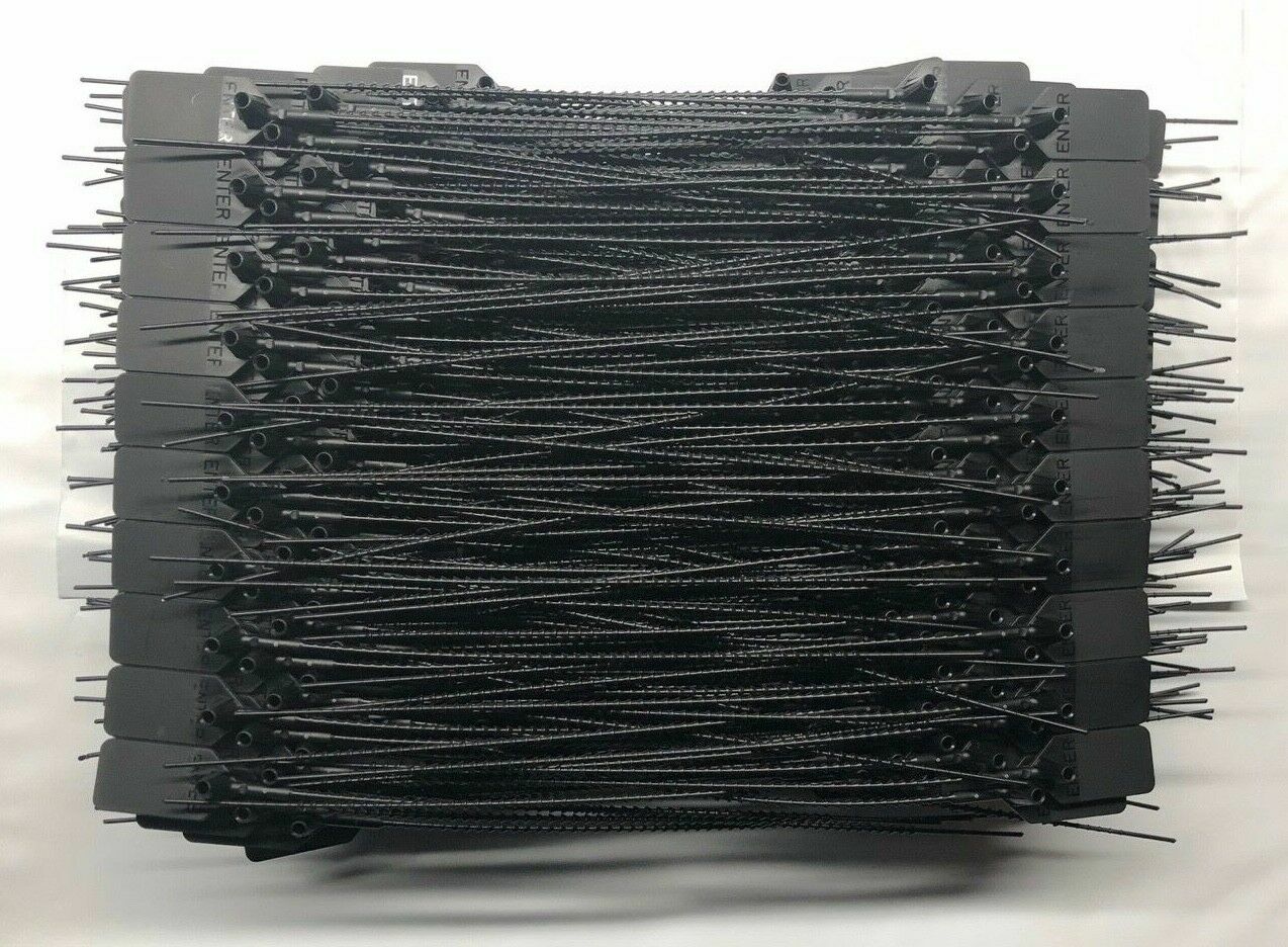 NEW 100 FIRE EXTINGUISHER TAMPER PROOF “FLAG” SAFETY SEALS (BLACK) U.L. APPROVED