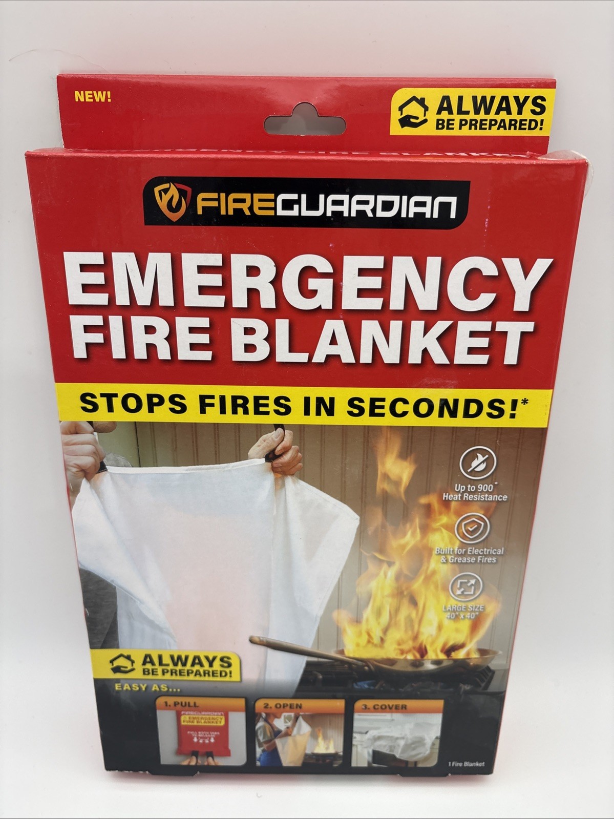 Fire Guardian Emergecy Fire Blanket 40“ X 40“ New in Box
