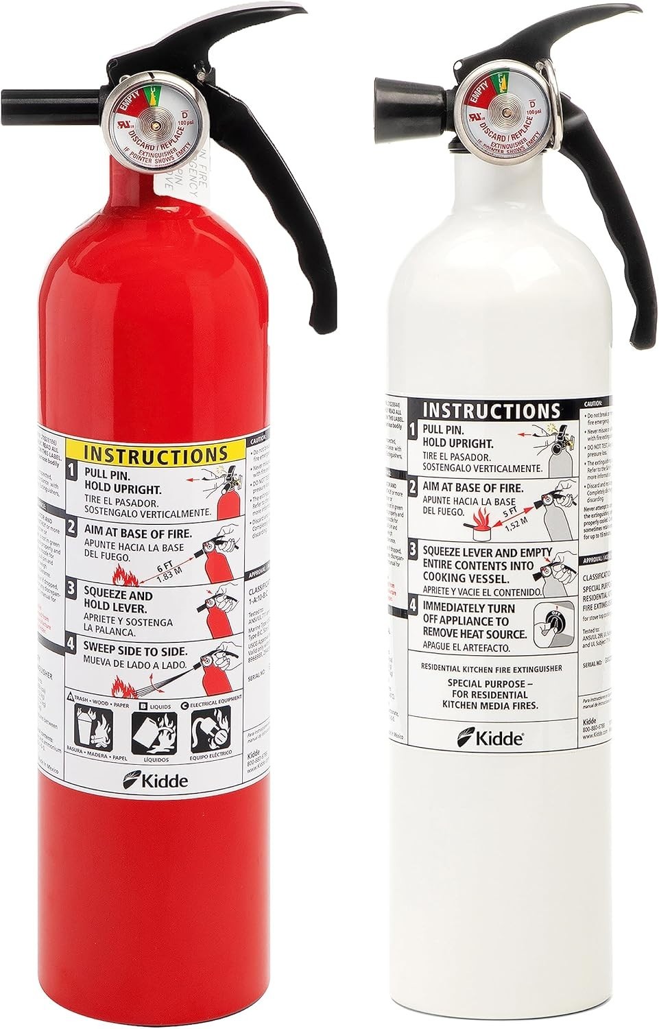 Reliable 2-Pack Fire Extinguishers: One Kitchen and One Home Safety Unit