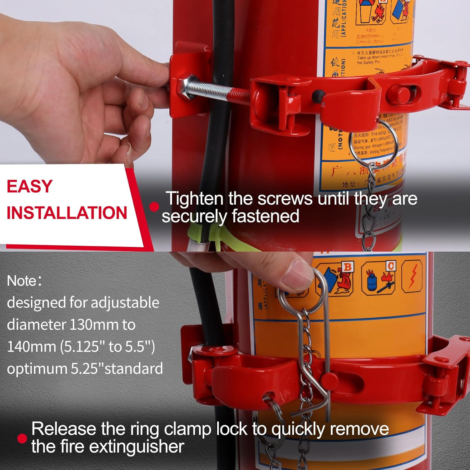 Fire Extinguisher Mount for 5 Lb & 10 Lb Extinguishers, Heavy Duty ST12 Steel Ho
