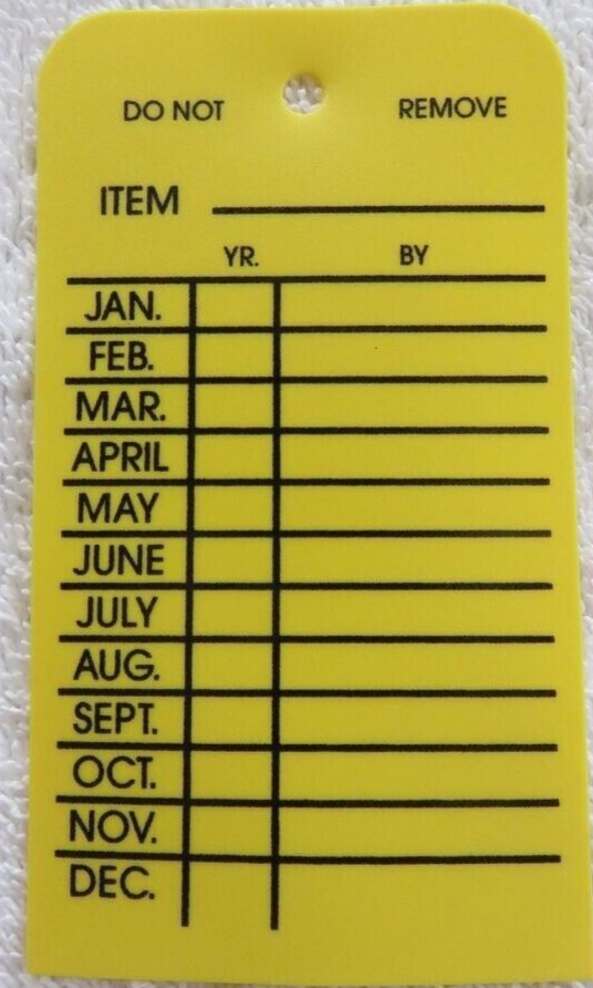 🔥 50-H.D. PLASTIC MONTHLY INSPECTION TAGS.2 1/2 X 4 1/8-FIRE EXTINGUISHER/H🔥🧯